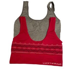 Lucky Brand Seamless Pullover Sports Bra Size Medium Lot of 2 Soft Fast Shipping